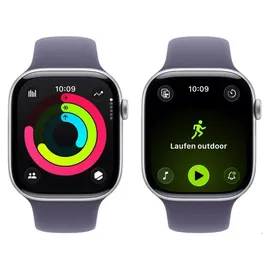 Apple Watch Series 11 GPS 46mm Silver Aluminium Sport Band purple fog M/L