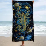 Strandtuch Sternenhimmel Hamamtuch Groß 100x200 cm Mikrofaser Badetuch Skorpion Saunahandtuch, Outdoor Schnelltrocknendes Handtuch, Stranddecke Sandfrei Wasserabsorbierend Microfaser Handtücher W-5741