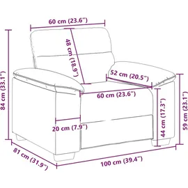 vidaXL Sessel 60 cm Leinen