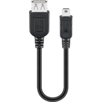 goobay 95006 USB 2.0 0,2 m - USB 2.0-Buchse (Typ A) > USB 2.0-Mini-Stecker (Typ B, 5-Pin)