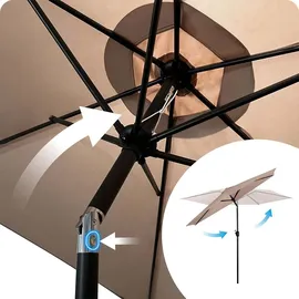OEM Faltbarer Gartenschirm Ø 300 cm Beige
