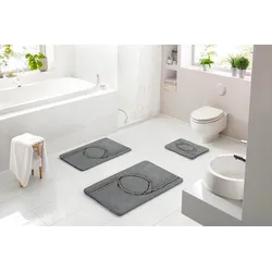 Badematte BATEX "Bolia", grau, H:27mm, Polyacryl, Badematten, extra weiches und pflegeleichtes Garn