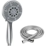 Vinabo Duschkopf mit Schlauch 1,5m – 5 Strahlarten Handbrause wassersparend als Sparduschkopf für Duschsysteme