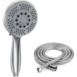 Vinabo Duschkopf mit Schlauch 1,5m – 5 Strahlarten Handbrause wassersparend als Sparduschkopf für Duschsysteme