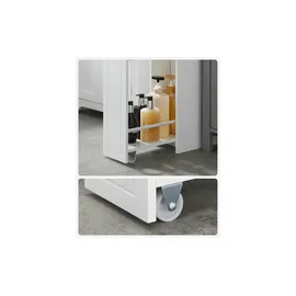 VASAGLE Midischrank 18 x 70 cm Weiß