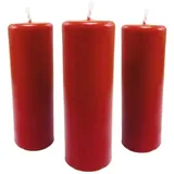 Nklaus 3 Stumpenkerzen Höhe 95 mm rot