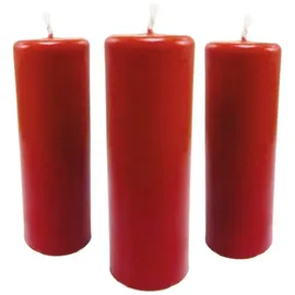 Nklaus 3 Stumpenkerzen Höhe 95 mm rot