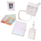 Sofortkameras Schutzhülle, Quadratische Plaid -Sofortkameratasche mit Foto Album Fotorahmen Boarding -Pass -Shell -Fotorahmenaufkleber für Zubehör (Lila-blau) (White)