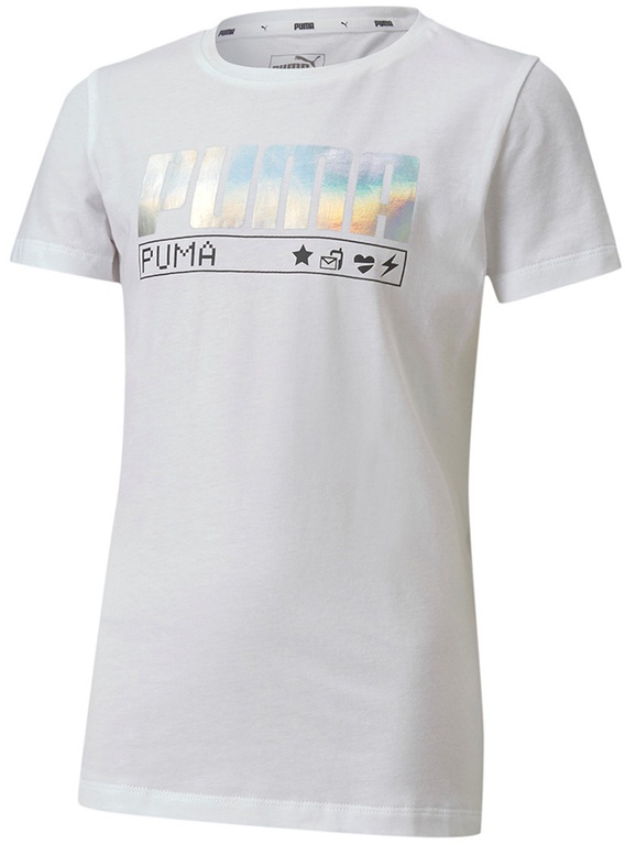 Puma - T-Shirt GRAPHIC LASER FOIL in weiß, Gr.116