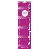 Neumann Streifenplaner Mini PINK 2026 - Streifenkalender - Wandplaner - Küchen-Kalender - 9,5x33