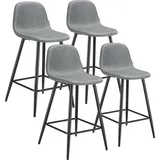 Tectake tectake® Thekenstuhl, robuster Webstoff, gepolstert, pulverbeschichtete Stahlbeine, 45 x 48 x 92 cm, Belastbarkeit 120 kg