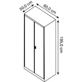 Mauser Metallschrank BF 5-6 GA - 9010/9010 reinweiß 60,0 x 50,0 x 195,0 cm, aufgebaut, 1 St.