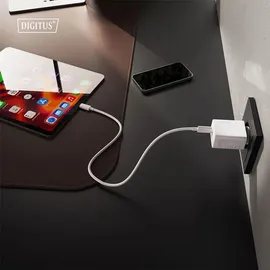 Digitus USB GaN 30W 1x USB-C 1x USB-A Weiß