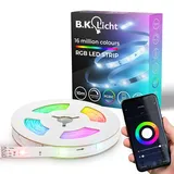B.K.Licht I Wifi RGBIC LED Strip 10 m I App Steuerung I Musiksensor I Lichtleiste I Lauflicht I RGBIC Streifen I kompatibel mit Alexa I Smartes Band I selbstklebend