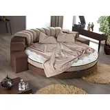 JVmoebel Rundbett Luxuriöses Rundbett im modernen Design mit gepolsterter Oberfläche (Rundbett), Made in Europa beige|braun