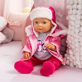 Bayer Puppenkleidung Winterjacke Pink/Grau (42-46 cm)