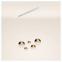 S.luce Pendelleuchte Orb Esstisch-Hängeleuchte 5-flammig 160cm Gold Verlauf