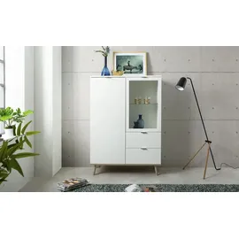Möbel Kraft Highboard 100 x 140 x 40 cm Weiß