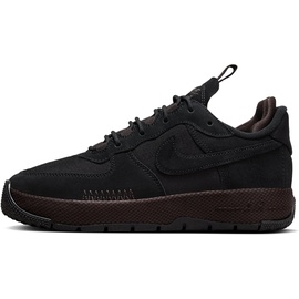 Nike Air Force 1 Wild Sneaker, Black Black Velvet Brown Zeder, 38.5 EU