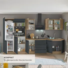 kochstation Küchenzeile Florida 330 cm schwarz