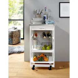 Sideboard HOME AFFAIRE, weiß, B:47cm H:82cm T:37cm, Sideboards, mit Edelstahltop