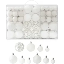 vidaXL 100-tlg. Weihnachtskugel-Set Weiß