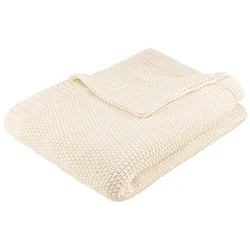 Wohndecke OTTO HOME "Phelon", beige (creme), B:130cm L:170cm, Baumwolle, Wohndecken, Strickmuster, modern und pflegeleicht, verschiede Farben