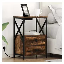 vidaXL Nachtschrank mit Speicher 40 x 31 x 60 cm Geräucherte Eiche