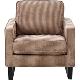 Beliani Sessel VIND Cord 72 x 71 x 70 cm Beige mit Kissen