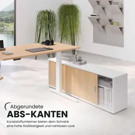 bümö Lowboard, Graphit, Ahorn, Holzwerkstoff, Ahorn, 2 Fächer, Rechteckig, 160x52x40 cm, FSC Mix, Arbeitszimmer, Aktenschränke