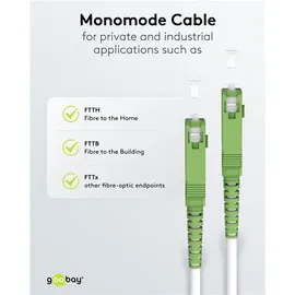 goobay 59594 Glasfaserkabel (FTTH), (OS2) White, Simplex
