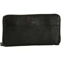 Geldbörse HARBOUR 2ND "Atlantica", grau (schwarz ash), Leder, casual, Kleinlederwaren, aus Leder mit schöner Logo Prägung