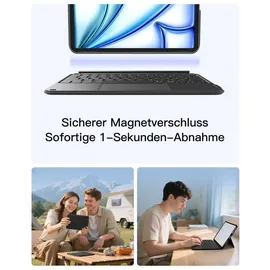 Inateck Hülle mit Tastatur für iPad 10/11 Generation, iPad Air 11" M3/M2, Pro 11 Schwarz