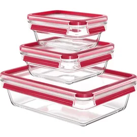 Emsa Clip&Close Frischhaltedosen Set rot 3 x 0,45 l