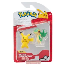 Nintendo Pokémon PKW4066 - Battle Figure Pack - Pikachu, Serpifeu, offizielle detaillierte Figuren, je 5 cm