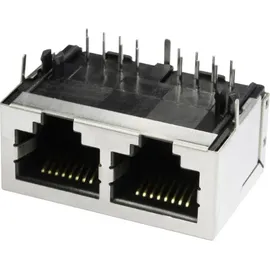 econ connect 3012S02 Multiport 2 x RJ45 3012S02 Buchse, Einbau horizontal Polzahl 8P8C Metall