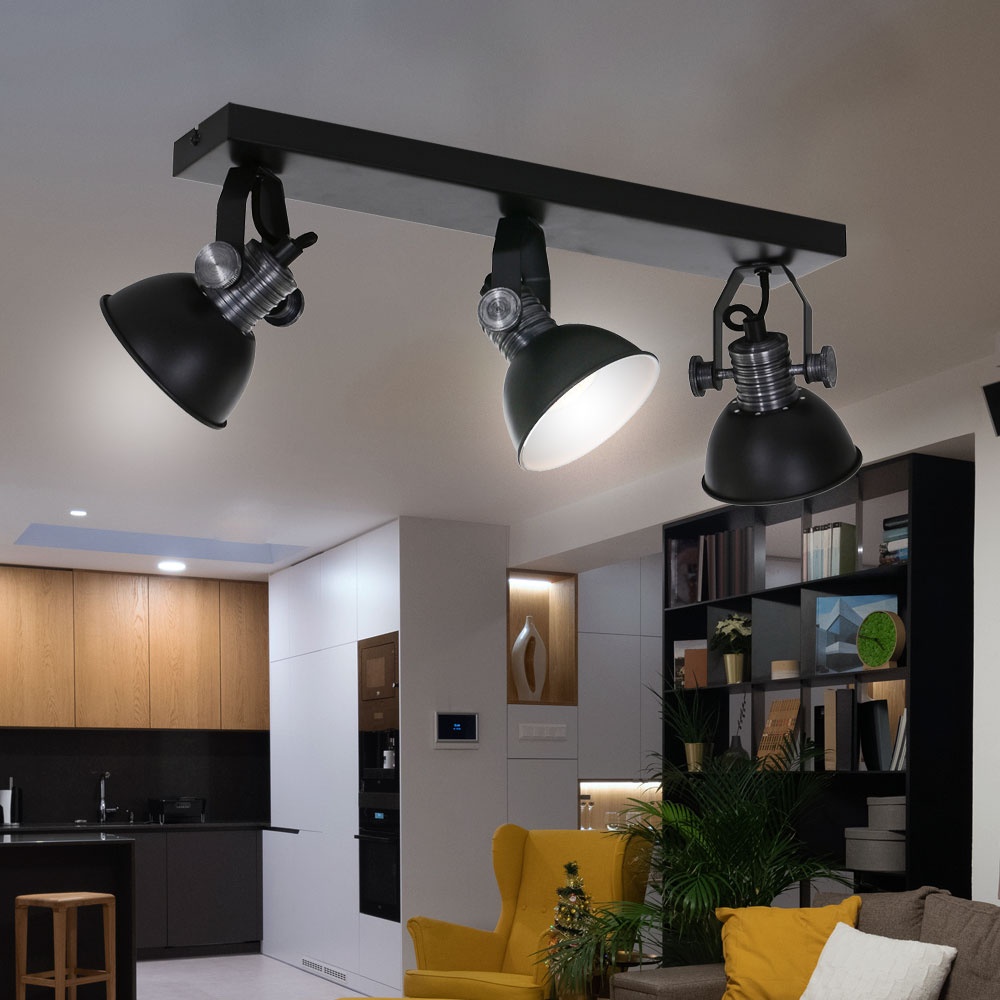 LED Decken Leuchte schwarz weiß Lampe Wohn Zimmer Beleuchtung bewegliche Strahler Steinhauer 2134ZW