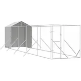 vidaXL Outdoor-Hundezwinger mit Dach 2 x 10 x 2,5 m Stahl Silber