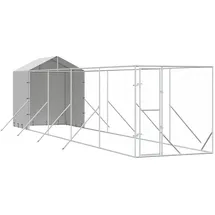 vidaXL Outdoor-Hundezwinger mit Dach 2 x 10 x 2,5 m Stahl Silber
