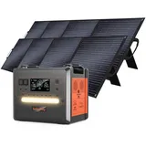 SOLARPLAY Tragbare Powerstation 2304Wh/2500W Solargenerator mit 2* 200w Solarmodule, 12 Anschlüsse, LiFePO4, USV, 1,5 Stunde Schnellladung für Camping, Wohnmobile & Stromausfälle mit 5 Jahren Garantie