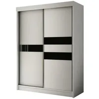 Altdecor Kleiderschrank, Weiß, Schwarz, Holzwerkstoff, 120x215x67 cm, Schlafzimmer, Kleiderschränke