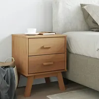VidaXL Nachttisch OLDEN Braun Massivholz Kiefer