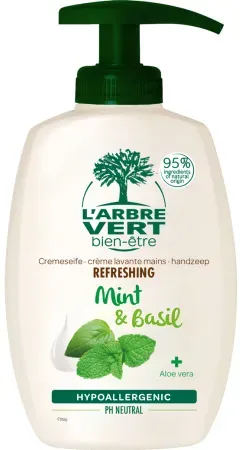 L'Arbre Vert Wellness Erfrischende Handwaschcreme Mit Minze- Und Basilikum-Extrakt 300ml