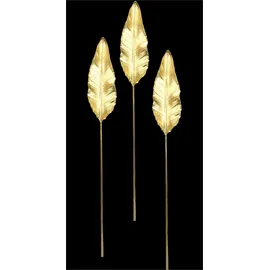 I.GE.A. Kunstpflanze I.GE.A. "Strelitzienblatt", gold (goldfarben), B:12cm H:92cm L:2cm, Obermaterial: 50% Kunststoff, 50% Polyester, Kunstpflanzen, Kunstpflanze, Kunstzweig, 3er Set