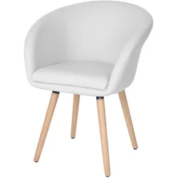 Esszimmerstuhl Vaasa T633, Stuhl Küchenstuhl, Retro 50er Jahre Design ~ Kunstleder, weiß