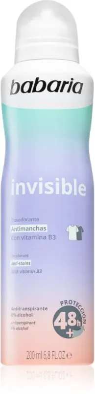 Babaria Deodorant Invisible Antitranspirant-Spray gegen Schweissflecken 200 ml