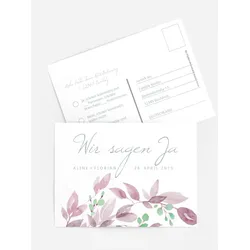 Antwortkarten für Ihre Feier selbst gestalten mit Spruch und Fotos im Onlinedesigner bei Meine-Kartenmanufaktur.de
