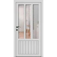 Holz Nebeneingangstür nach Maß "NICOLE-R" 3 Sprossenfelder Weiß RAL 9016 beidseitig außen öffnend DIN rechts