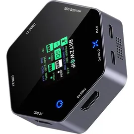 BLITZWOLF 8-in-1 Smart Display Docking Station, USB-C zu 2x USB 3.0 + HDMI 4K@60Hz + SD + USB-C PD