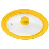 bremermann bremermann® Universal-Glasdeckel mit Silikonrand, 24/26/28 cm, mittel (Gelb)